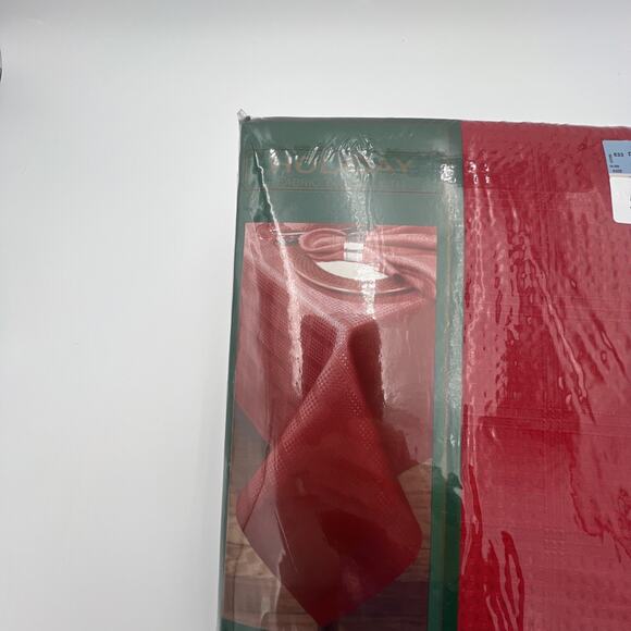 New - Tobin Home Fashions Holiday Fabric Tablecloth 60 x 102” Oval - Picture 6 of 16